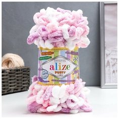 Пряжа "Puffy color" 100 % микрополиэстер 9м/100г (6051), 1шт Alize