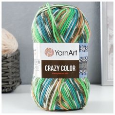 Пряжа "Crazy color" 25% шерсть, 75% акрил 260м/100гр (177 салат-беж), 1шт Yarn Art