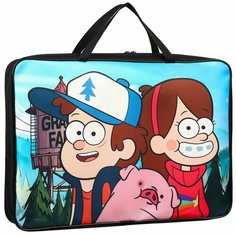 Папка с ручками А3, 35х47х8 см, текстиль, Гравити Фолз Disney