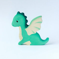 Мастерская Михеевых / Дракончик зеленый Символ 2024 года / Деревянная фигурка-игрушка