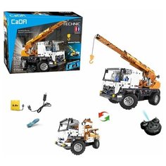 Конструктор радиоуправляемый «Грузовик-Кран», 838 деталей, 2 в 1, с аккумулятором Double Eagle