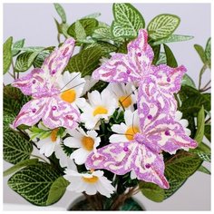 Декор на прищепке "Бабочка", сиреневый, 12 см Noname