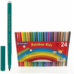 Фломастеры 24 цвета CENTROPEN "Rainbow Kids", круглые, смываемые, вентилируемый колпачок, 7550/24ET, 7 7550 2402, 151182