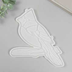 Молд силикон "Свиристель на ветке" 22,5х18х0,8 см Noname