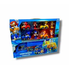Игровой набор Соник 8 фигурок по 10 см+4 машинки+грузовик китай