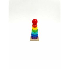 Пирамидка разноцветная деревянная SB