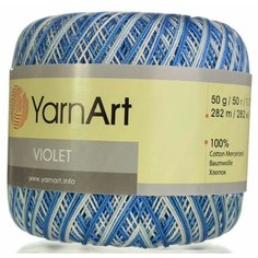 Пряжа YarnArt Violet Melange голубой (5355), 100%мерсеризованный хлопок, 282м, 50г, 3шт