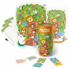 Игровой набор MON Puzzle "Волшебное дерево", пазлы и карточки с заданиями, маркер