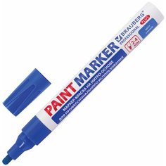 Маркер-краска лаковый (paint marker) 4 мм, СИНИЙ, НИТРО-ОСНОВА, алюминиевый корпус, BRAUBERG PROFESSIONAL PLUS, 151447 3 уп.