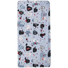 Amarobaby Простыня на резинке Котики 125 х 75 серый..