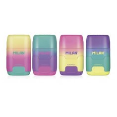 Точилка ручная пластиковая с ластиком Milan Compact Sunset (2 отверстия, с контейнером, 67х40х25мм) (BYM10424)