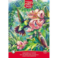 Альбом для акварели А4, 10 листов, на клею, ArtBerry "Колибри"