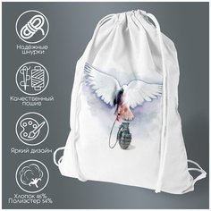 Сумка для обуви CoolPodarok Голубь привязаный к чеке гранаты