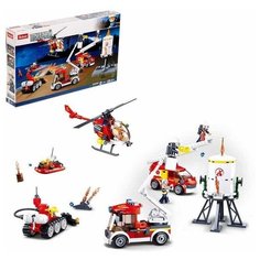 Конструктор Пожарный «Пожар на нефтебазе», 490 деталей Sluban