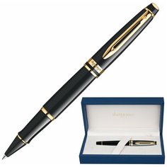 Ручка-роллер подарочная WATERMAN «Expert 3 Black Lacquer GT», черный лак, позолоченные детали, черная, S0951680