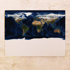 Физическая карта мира 60х80 см Декоративная жесть