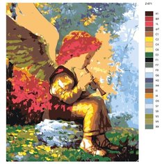 Картина по номерам Z-671 "Репродукция Виктора Низовцева. Ангел и флейта" 40x50 Brushes Paints