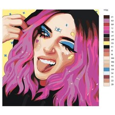 Картина по номерам T753 "Девочка с окко на лбу" 40x40 Brushes Paints
