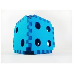 Кубик крупный мягкий синий / Мягкий пазл для детей Правильные игры