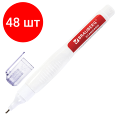 Комплект 48 шт, Ручка-корректор BRAUBERG, 14 мл, металлический наконечник, 226820