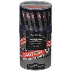 Ручка BrunoVisconti, шариковая, 0.5 мм, синяя, FunWrite «STOP. Видеонаблюдение», Арт. 20-0212/57