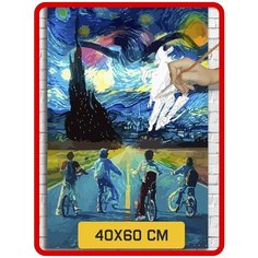 Картина по номерам на холсте Сериал Очень странные дела (Ван Гог стайл) - 8547 В 60x40