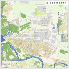 Настенная карта Волжского 150 х 150 см (на самоклеющейся пленке) Отрок