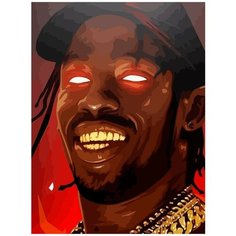Картина по номерам на холсте музыка Travis Scott (Трэвис Скотт) - 8813 В 30x40