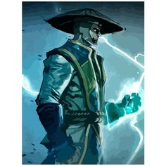 Картина по номерам на холсте игра Mortal Kombat (Саб-Зиро, Скорпион, Рейден, Ниндзя) - 7807 В 30x40