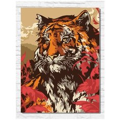 Картина по номерам на холсте красочный тигр (Азиатская эстетика) - 9209 В 30x40