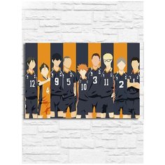 Картина по номерам на холсте аниме Волейбол (Haikyuu, Хината, Акаши, Бокуто) - 8132 Г 30x20