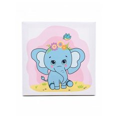 Картина по номерам на холсте на подрамнике детская Слоненок 20х20 Р3068 Развивашки
