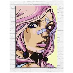 Картина по номерам на холсте Аниме ДжоДжо (JoJo, Джотаро, Джолин) - 8746 В 20x30