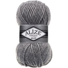 Пряжа Alize Superlana Maxi (Ализе Суперлана Макси) - 2 мотка 21 серый меланж 75% акрил, 25% шерсть 100м/100г