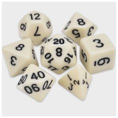 Набор кубиков для настольных ролевых игр (Dungeons and Dragons, DnD, D&D, Pathfinder) - Белые без бренда