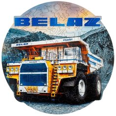 Деревянный пазл, фигурный пазл для детей и взрослых EWA Автомобиль BELAZ 75601 28x28 см Eco Wood Art
