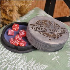 Дайс трей - кейс для кубиков "Охотник на виверн" / dice case / dice tray / ДнД / Pathfinder / dungeon and dragons / дайсы / D20 Чудеса леса