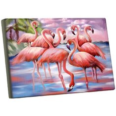 Картина по номерам Школа талантов, на холсте с подрамником "Фламинго" 40х50 см