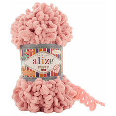 Пряжа Alize Puffy Fine, 100 г, 14.5 м, 5 шт., 340 светло-розовый