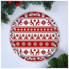 Queen Fair заготовка для декорирования Круг. Новогодняя, Свитер с оленями 5375380, белый/красный