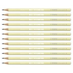 Карандаш чернографитный проcтой HB STABILO Schwan Pastel, желтый корпус (12шт)