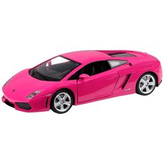 Машинка игрушка Lamborghini Gallardo LP560-4, металлическая, ТМ "Автопанорама", масштаб 1:24, цвет розовый, открываются двери, свет, звук