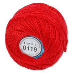 Пряжа Ирис (10 шт х 10 г, 82м.), Gamma, №0119 яр-красный