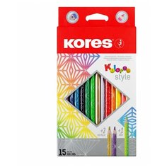 Карандаши цветные Kores Style 15 цветов 1311704
