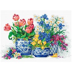 Набор для вышивания "Весенние цветы", 39х25 см, арт. B2386 Luca S