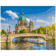 Картина по номерам Paintboy 40х50 см. Раскраска на холсте "Собор у канала" Холст на подрамнике