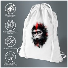 Сумка для обуви CoolPodarok Горилла человеческий взгляд арт