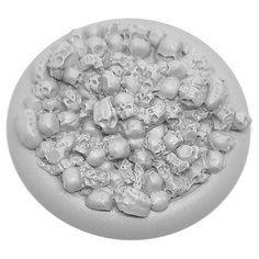 Подставка для миниатюр (Вархаммер, Warhammer и пр.) круглая "Skulls Bases / Черепа", 50 мм, непокрашенная, 1 шт. Micro Art Studio