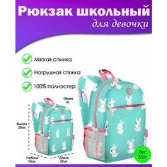 Рюкзак детский для девочки, дошкольный, для малышей, в садик GRIZZLY (мятный)
