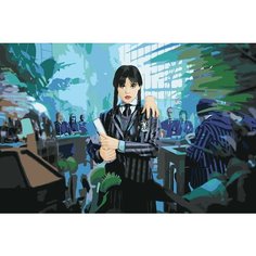 Картина по номерам "Wednesday Уэнсдей Аддамс: В академии", Раскраска 40x60 см, Фильмы